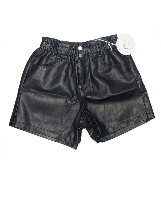 Princess Polly Pants - Princess Polly NWT Black Faux Leather Paperbag Shorts High Rise Size 6